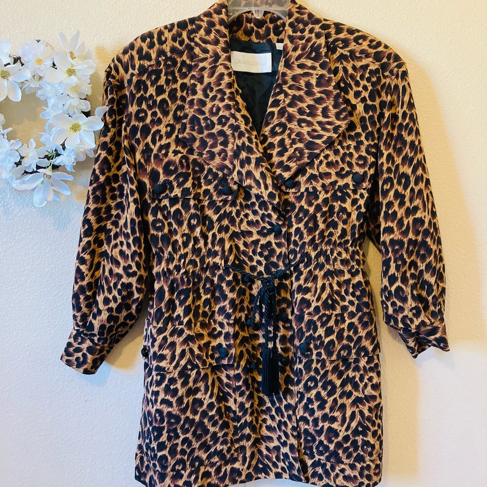 100% Silk Animal Print Front Pocket Jacket-4